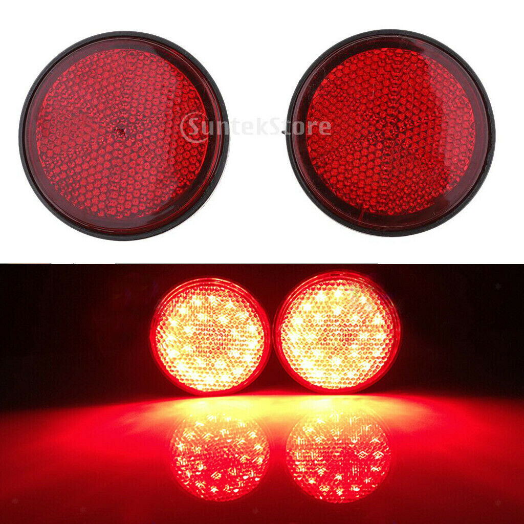 2 Packs 2inch 55mm Round Reflectors Marker Universal fits Motorcycle ATV