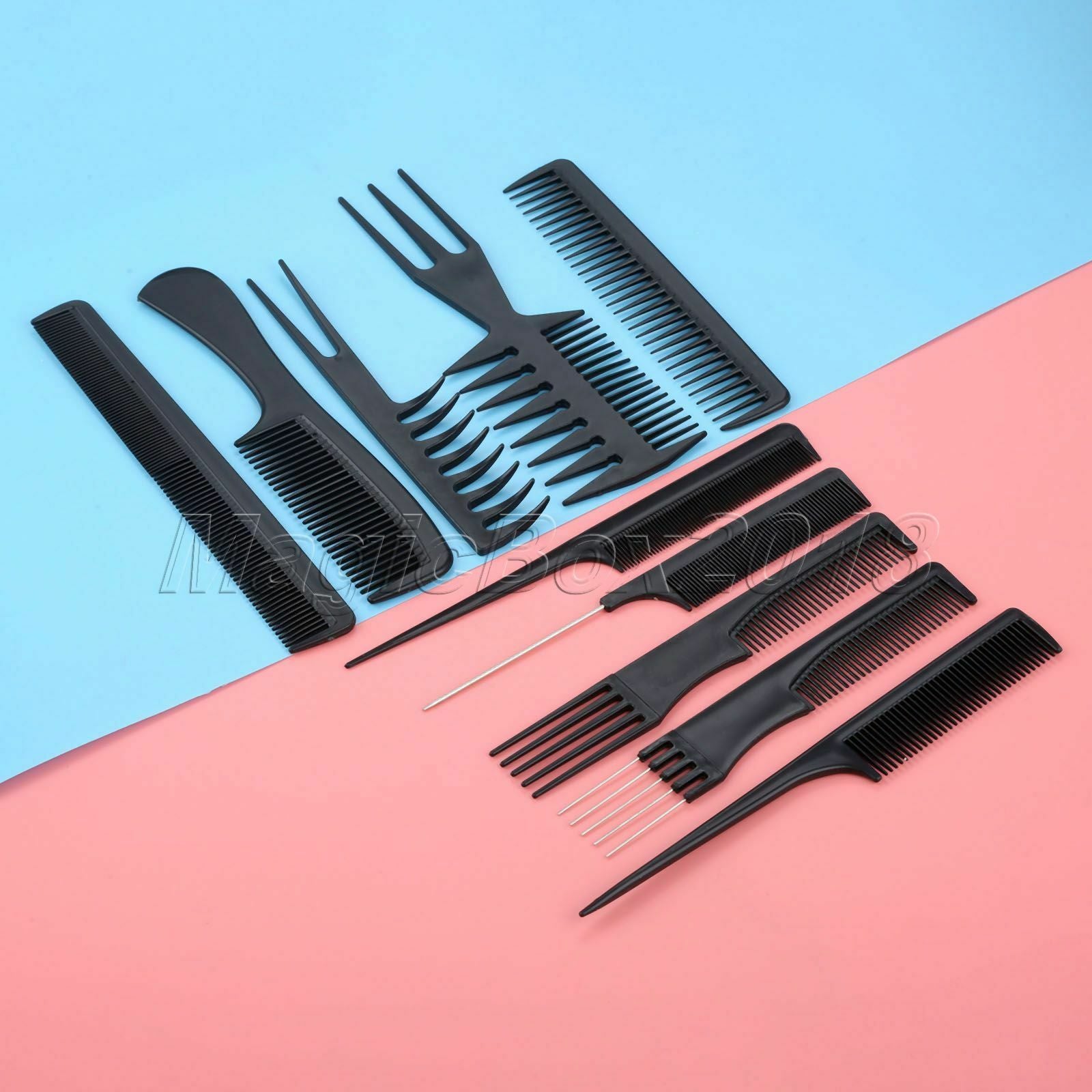 10Pcs/Set Hairdressing Comb Brush for Salon Barber Hair Styling Dyeing Cutting