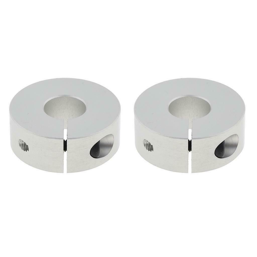 2 Pcs Solid Aluminum Split Ring Stop Collar, Drill Bit Shaft Depth Stop 10mm
