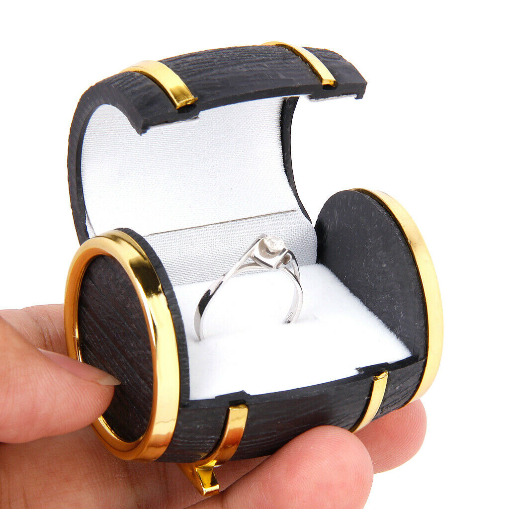 2 x Beer Barrel Shape Ring Earring Jewelry Storage Box Case Organizer Holders