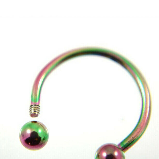 2pcs 16 Gauge Eyebrow Lip  Barbell Ring Piercing Jewelry