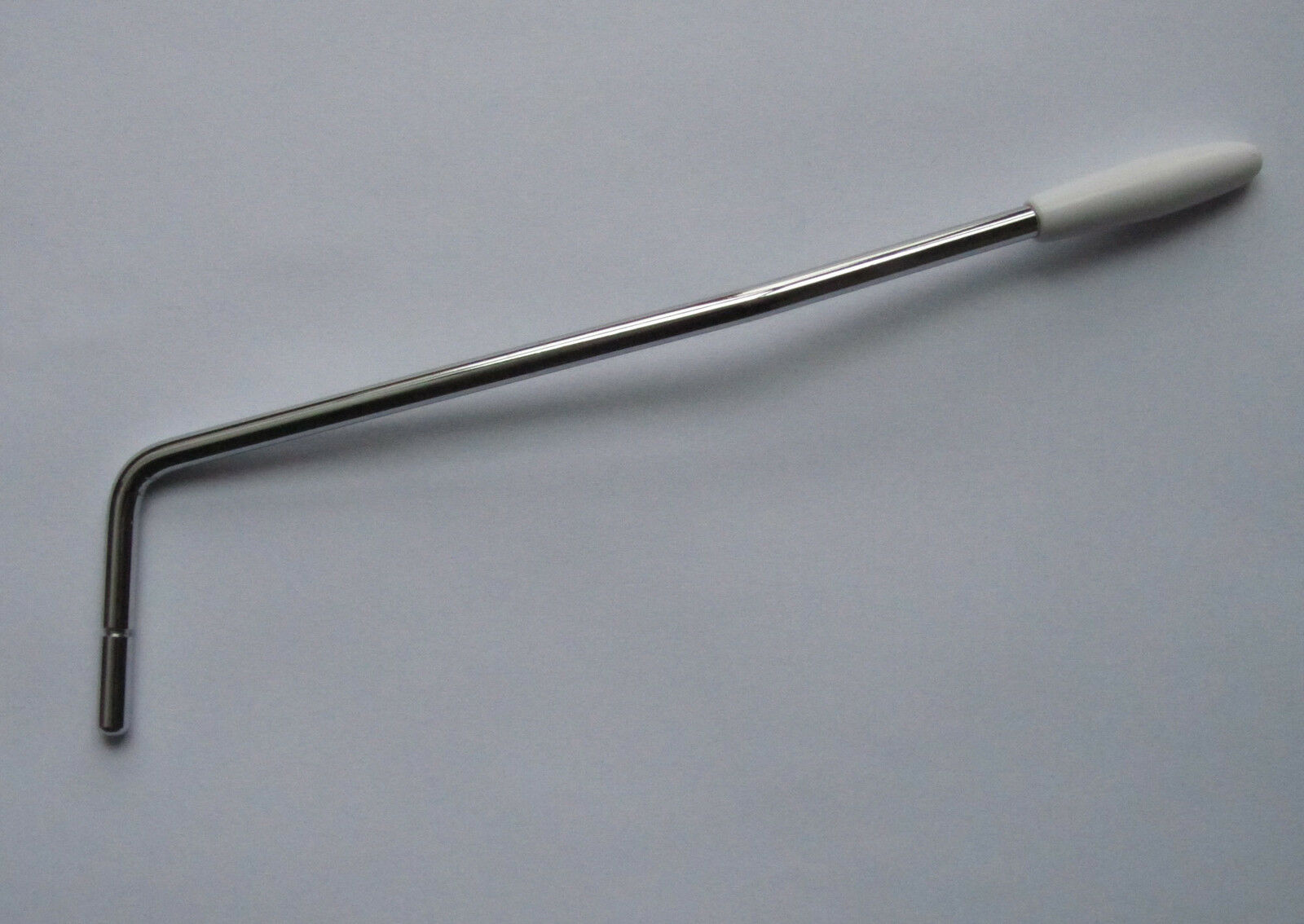 Push Fit ST/Strat Style Guitar Tremolo Trem Arm Whammy Bar Chrome with White Tip
