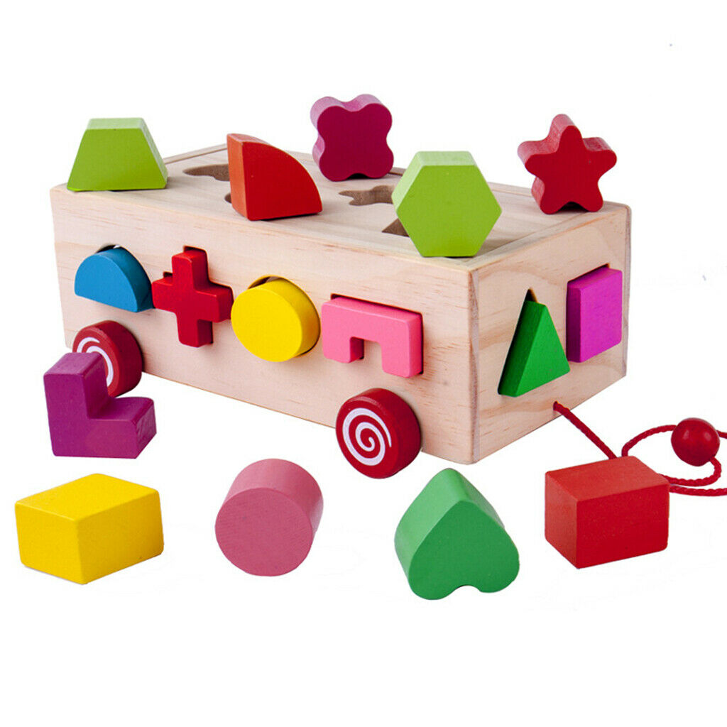 Wood Shape Sorter Block Mathching Sorting Learning Toys Montessori Kids Gift