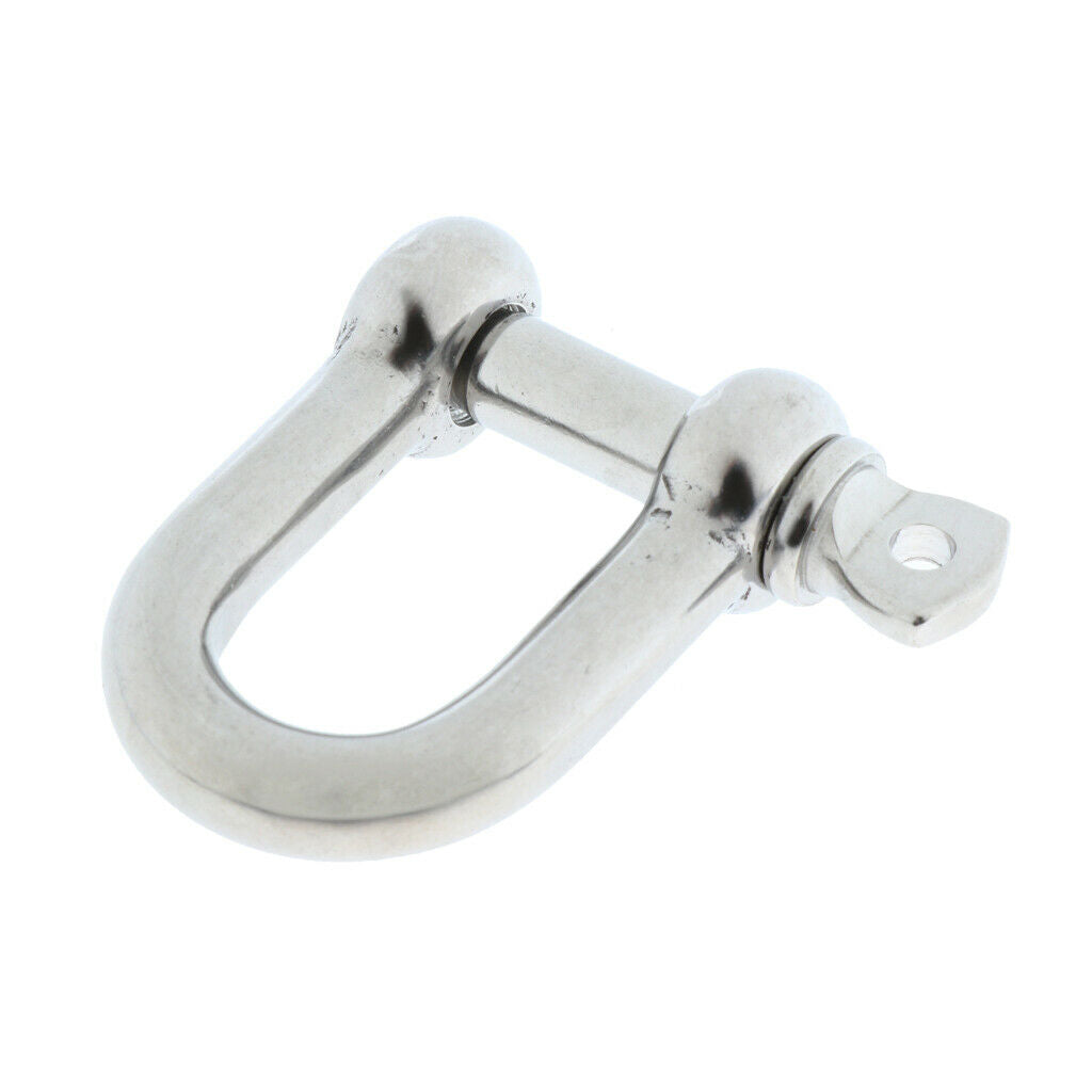6pcs M8 Stainless Steel Screw Pin Anchor Bow Shackle- Marine Graded, Rustproof