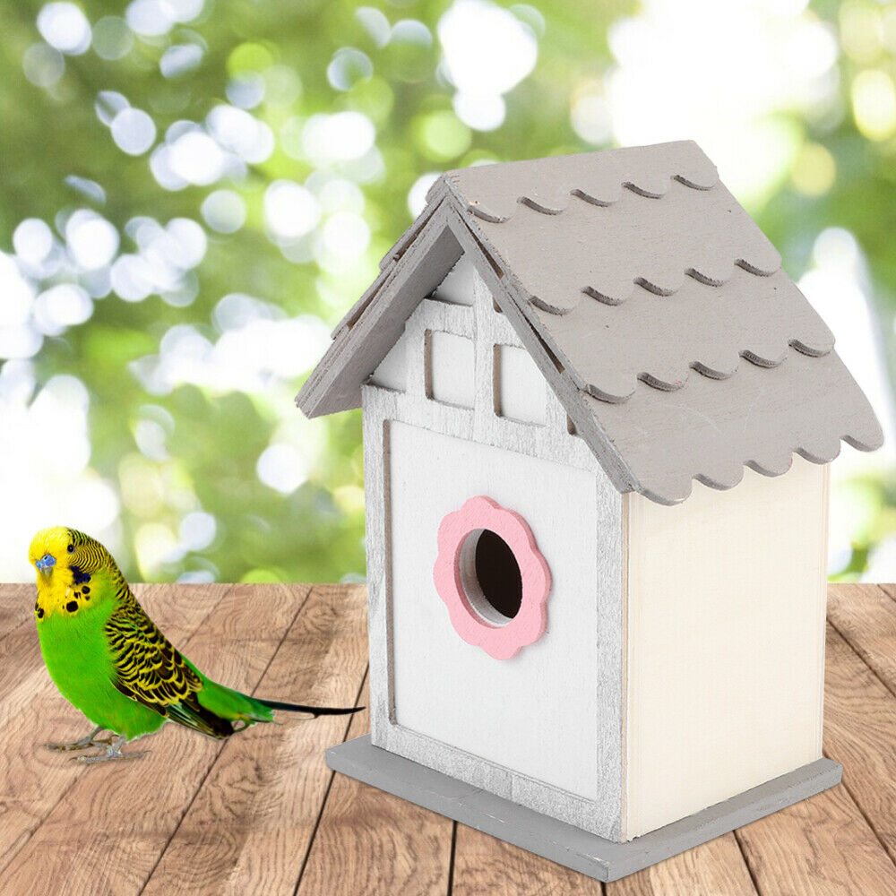 Wood Bird House DIY Breeding Parrot Bird Nesting Box Outdoor Garden Decoration