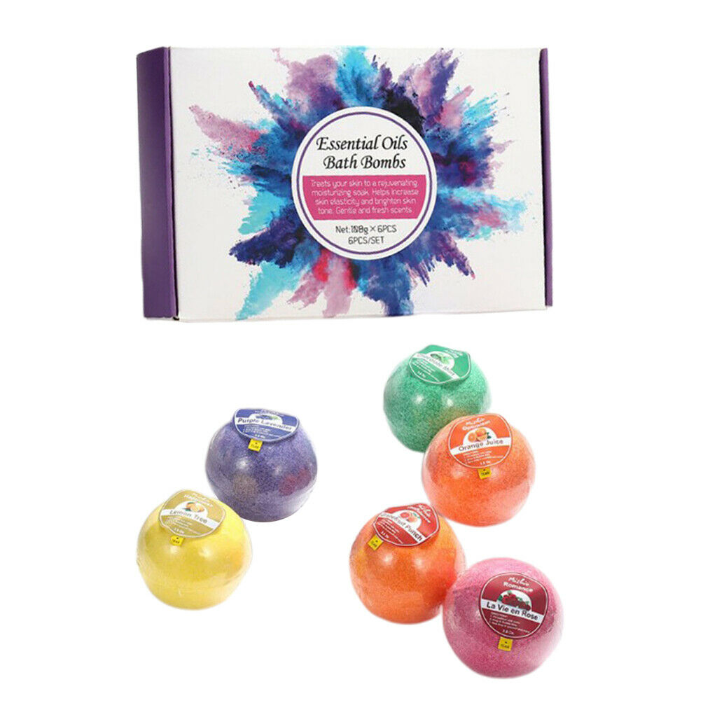 6 Pcs Bath Salt Bombs Balls Set for Bubble Spa Bath Moisture Body Scrub 01