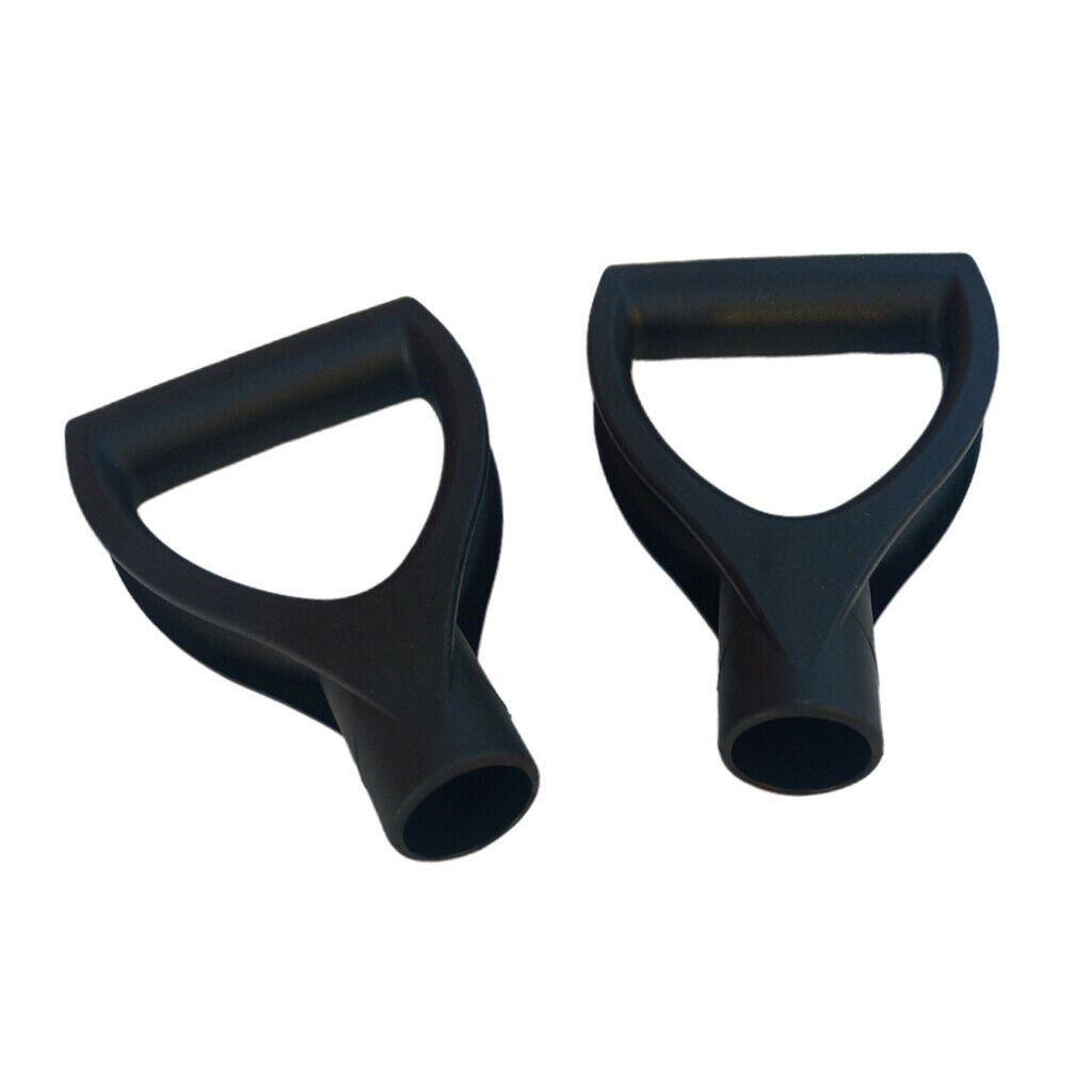 2pcs Black Plastic D-Grip Handle Lawn Farm Garden Snow Removal Spade Fork Shovel