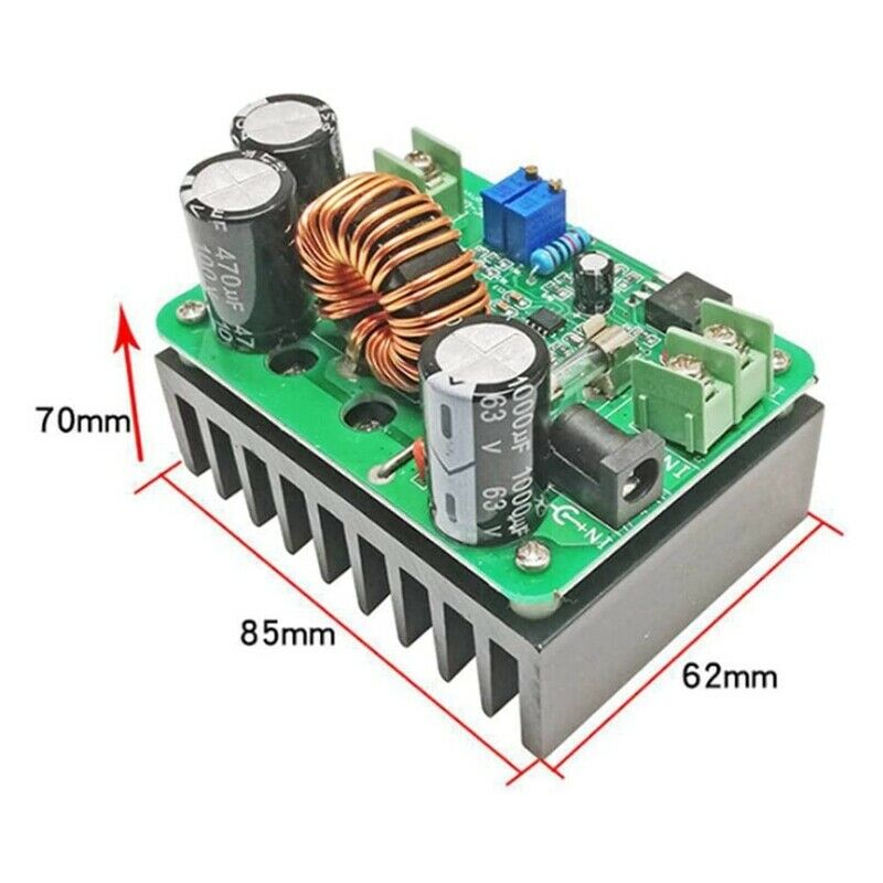 600W High Power DC to DC Boost Converter DC 12-60V to 12-80V Boost Module BoarD1