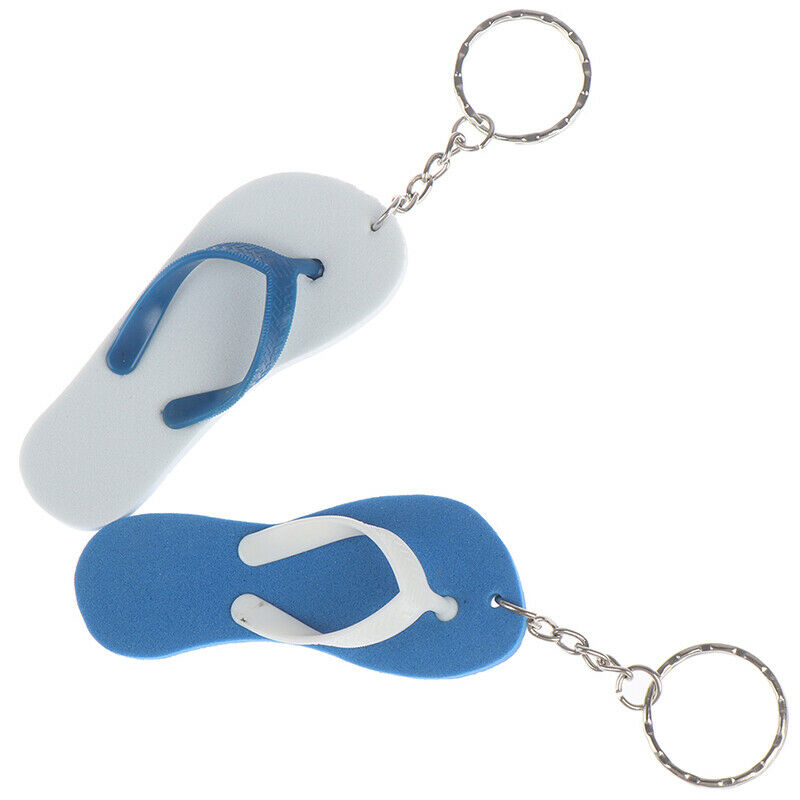 2Pcs Boat Floating Keychain Buoyant Foam Flip Flops Shaped Key Floats Key Rin Ad