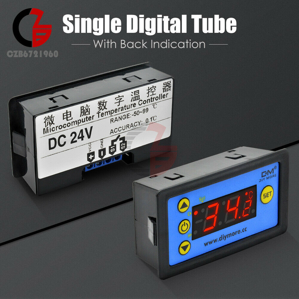 W3231 DC 24V LED Thermostat Temperature Controller -50°C-99 °C W/ Sensor Probe