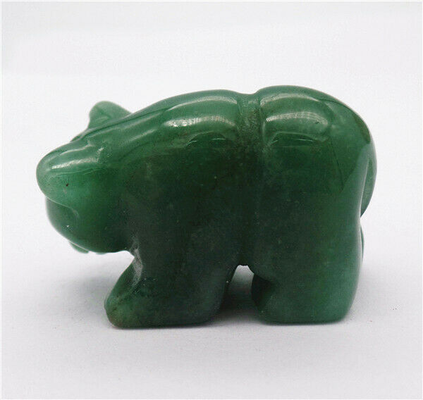 38x24x16mm Natural Green Aventurine Carved Bear Decoration Statue Decor HH7757