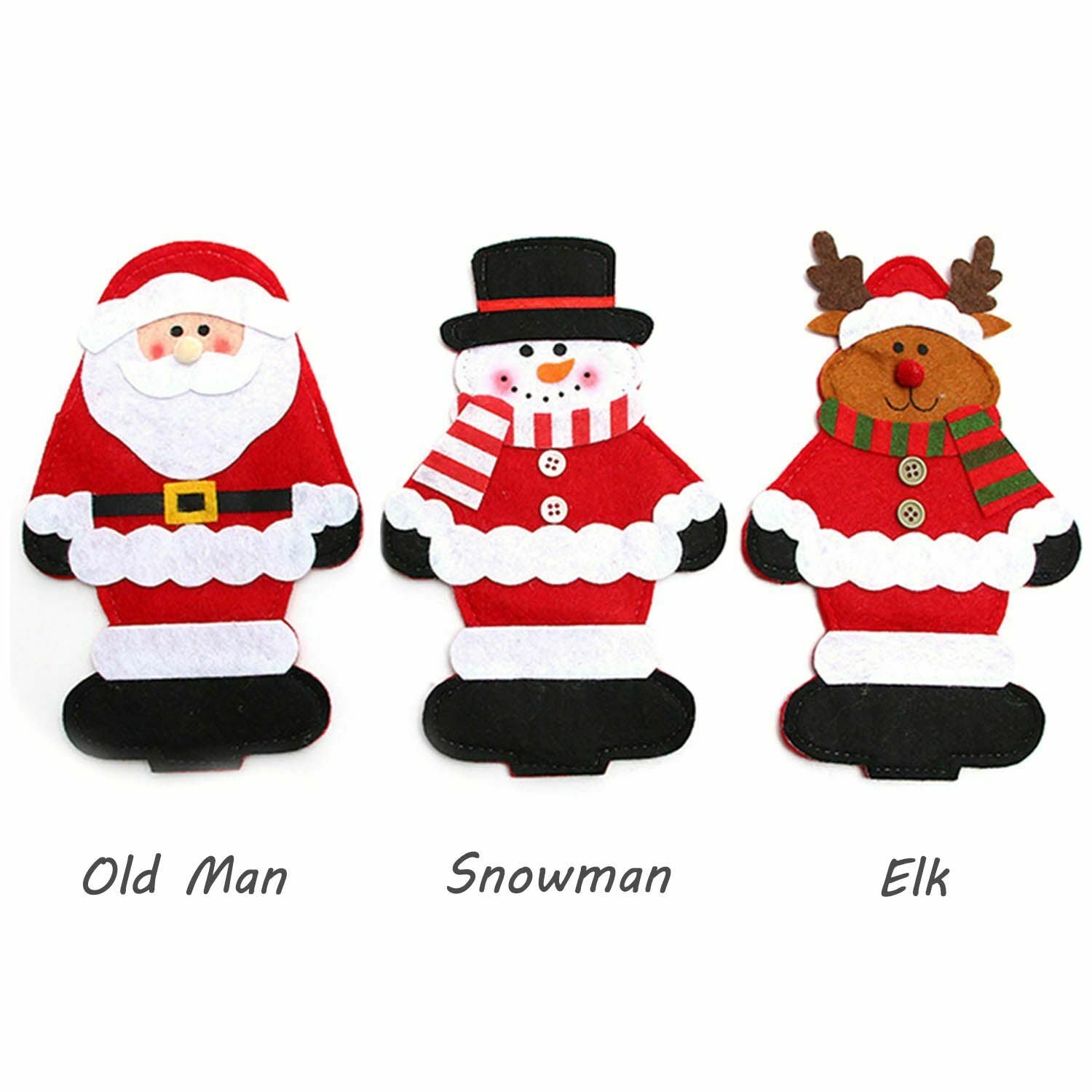 Home Christmas Party Decoration Cover New Year Decor Cutlery Bag Fork Case