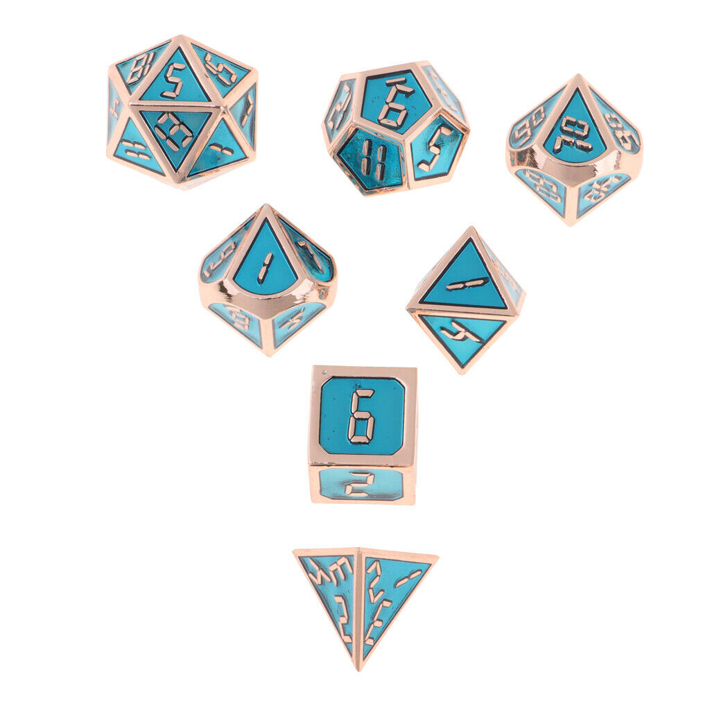 7pcs Alloy Polyhedral Dices Set for   Table Game Supplies G