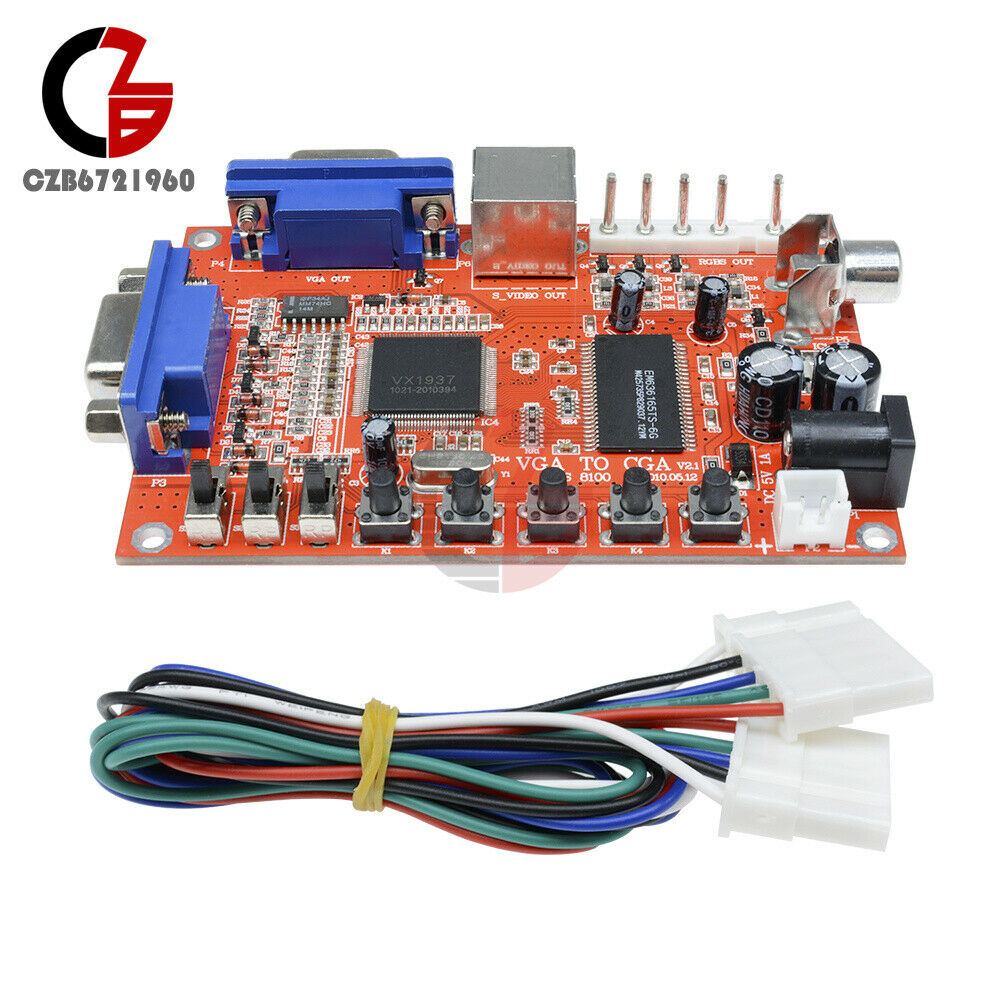 DC 5V VGA to CGA/CVBS/S-Video HD Arcade Video Game Converter Board GBS-8100