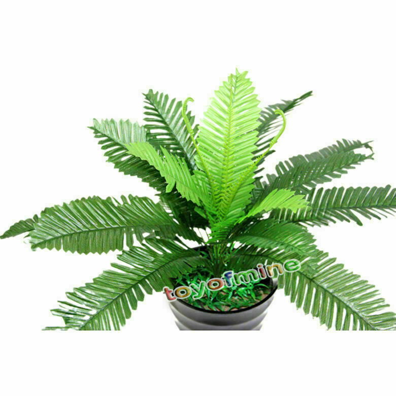 Lifelike Large Artificial Silk Boston Fern Bush Potted Plant Tree Home Decor