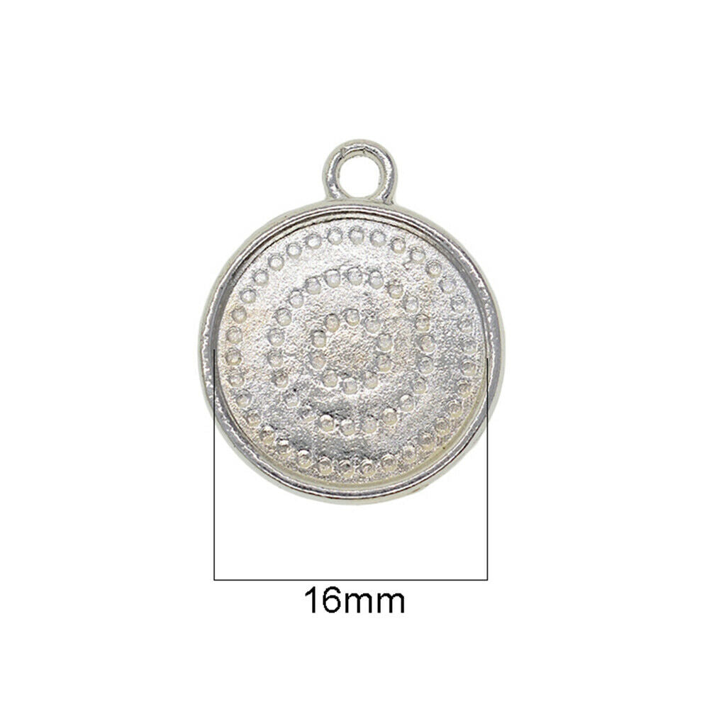 50Pieces Single Loop Round Connector Trays Blank Bezel Settings Pendant Charm