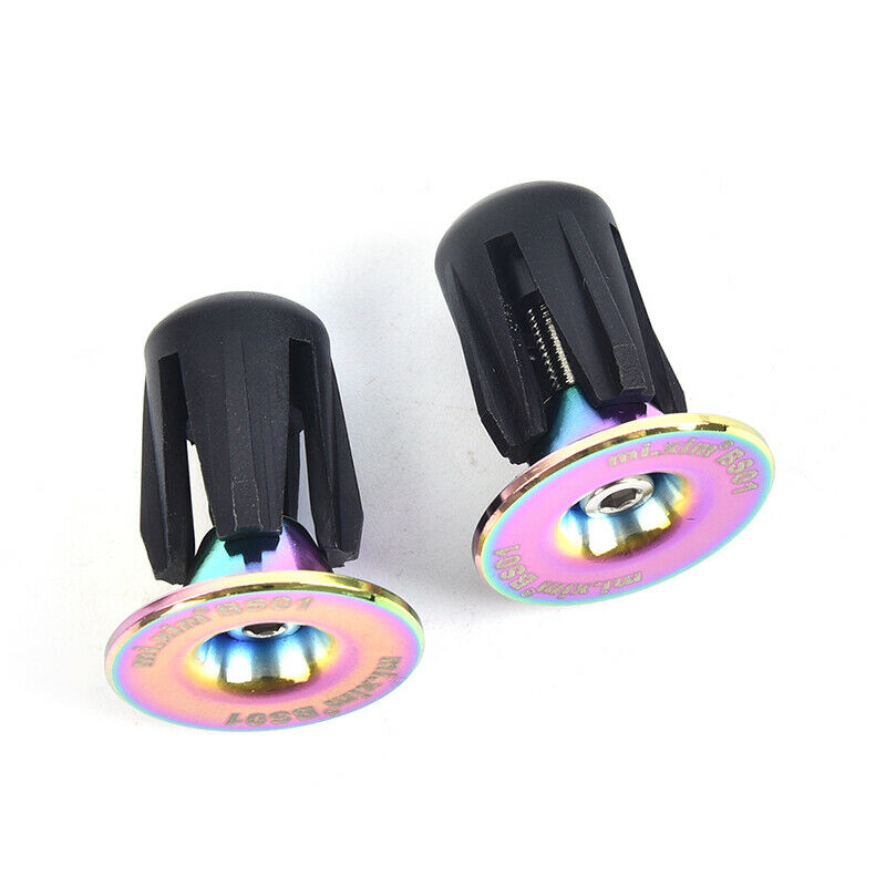 Road Bike Cycling Handlebar Grips End Plug Rainbow Bicycle Handle Bar Sto.l8