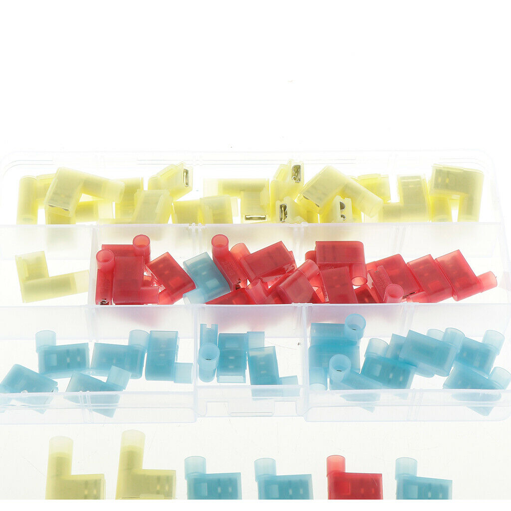 60 Pieces Flag Spade Female Insulated Quick Disconnect Crimp Terminals Connector