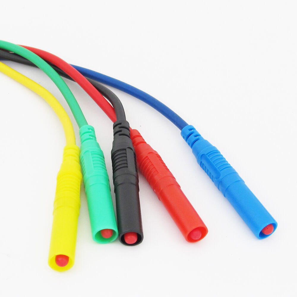 1set 1M/3.3ft Dual Jacket 4mm Banana Plug Silicone Voltage Probe Cable 5 Colors