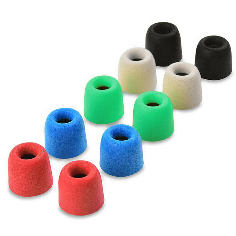 10x 4.9mm Memory Foam Ear Tips Cover Noise Cancellation Earbuds Earplug Eartip