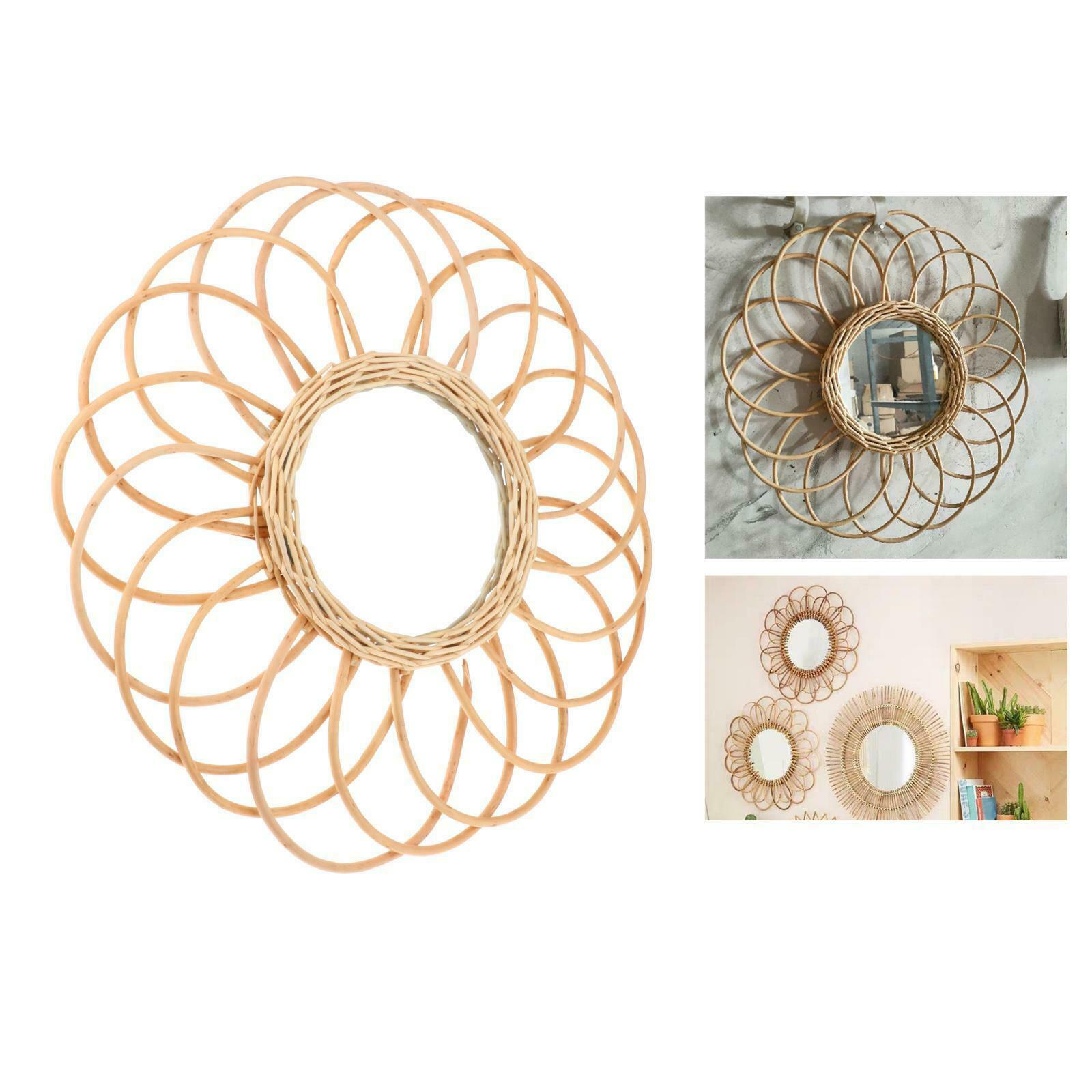 Round Wall Hanging Mirror Makeup Mirror Dressing Boho Mirror B Dia 40cm