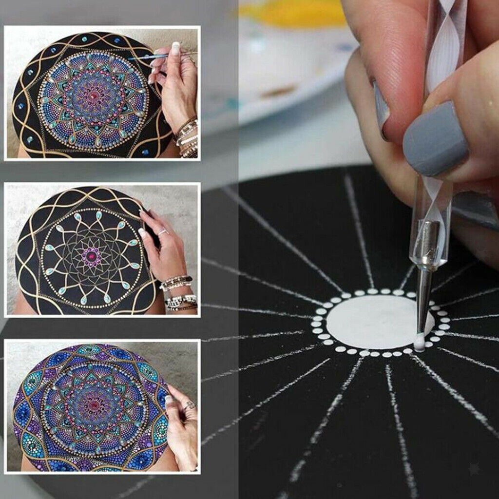 32x Mandala Dotting Tools Rock Painting Kits Dot Art Pen Paint Stencil DIY Craft