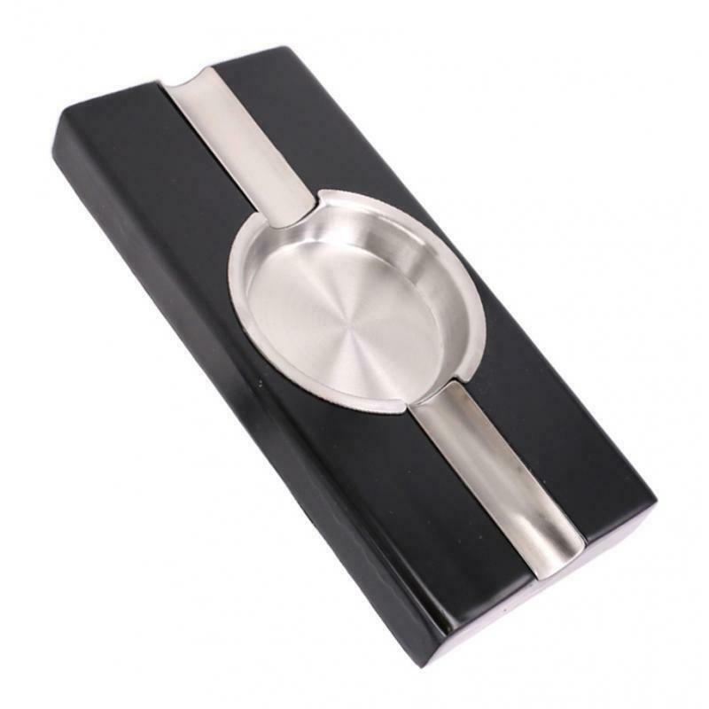 1x Cigar Ashtray Wood Base Sturdy Decor Cigar Holder 2 Rests High Quality