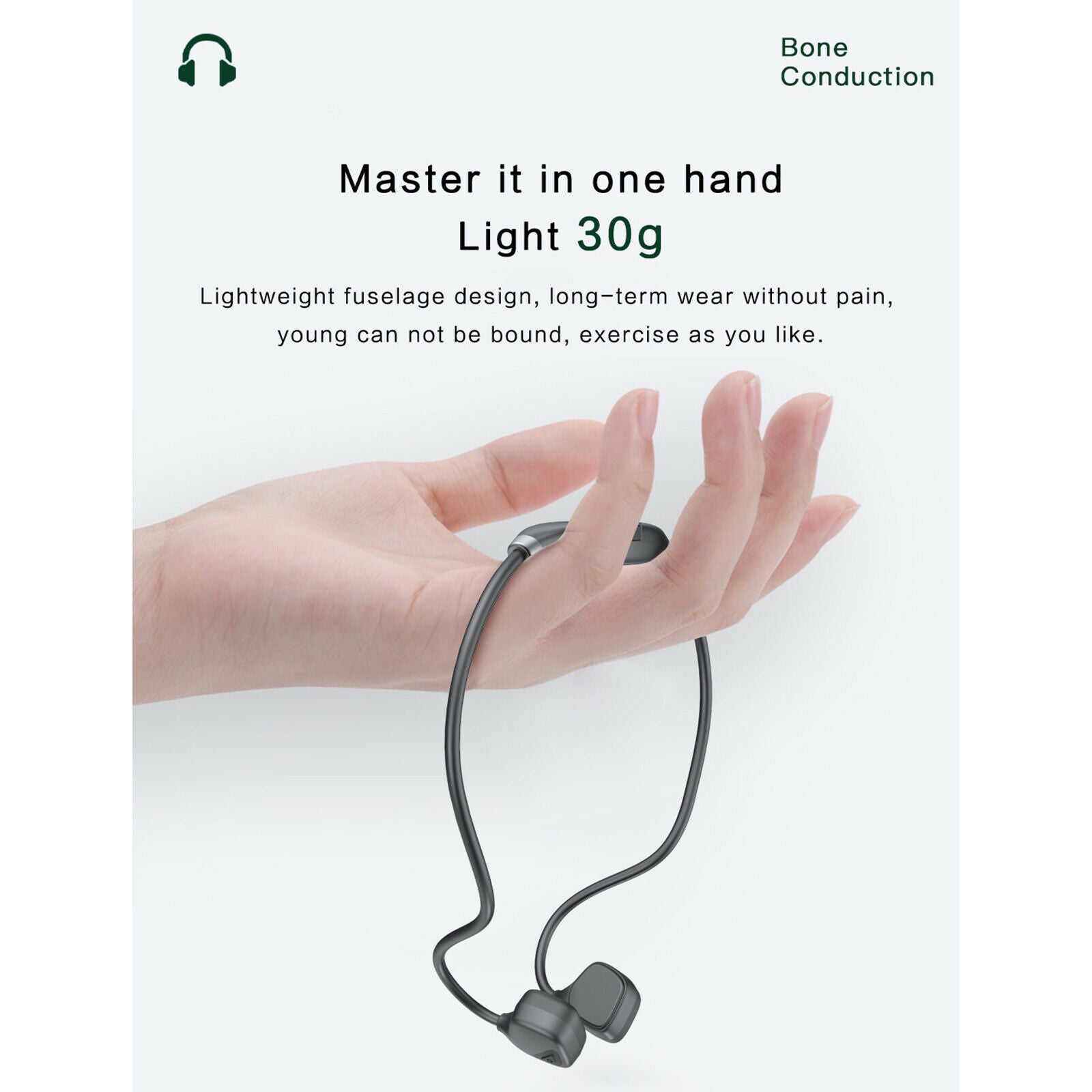 IP55 Waterproof Wireless Open-Ear Bone Conduction Headphones Headset Earbuds