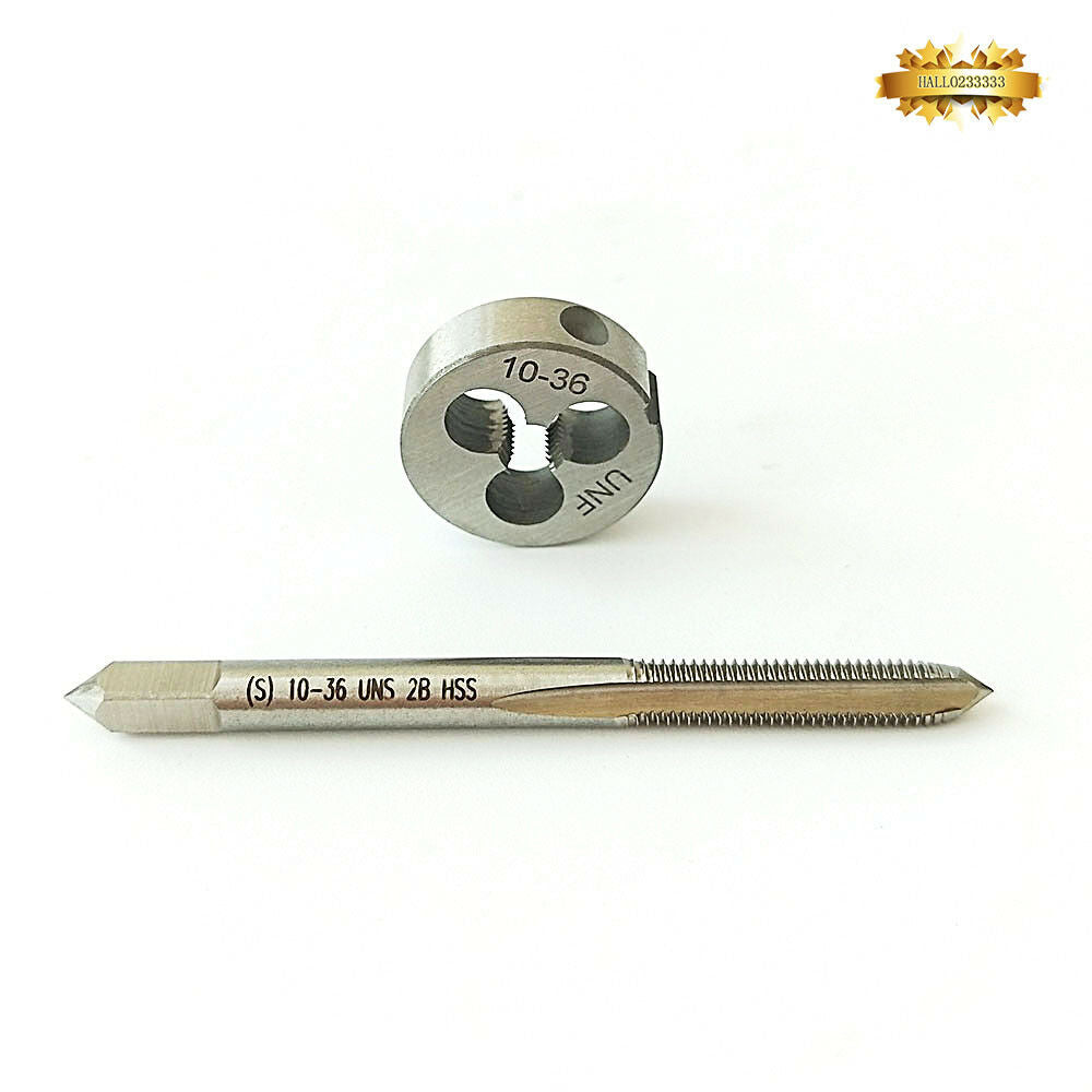 1Pcs 10-36UNS HSS Taper RIight Hand UNS Thread Tap + 1Pcs UNF Round Thread Die