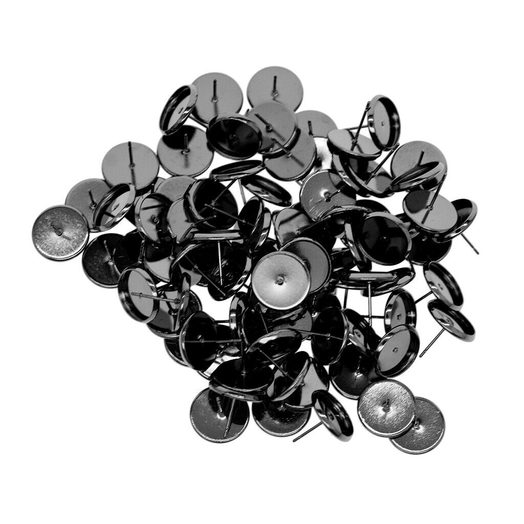 300PCS Cabochon Earring Settings Brass Stud Earring Cabochon Setting Post Cup US