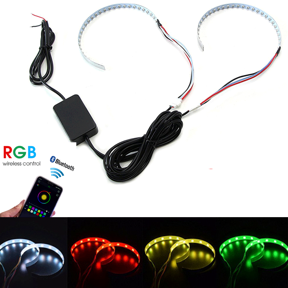 Bluetooth Wireless Control RGB LED Demon Eye Halo Ring for Headlight Projector