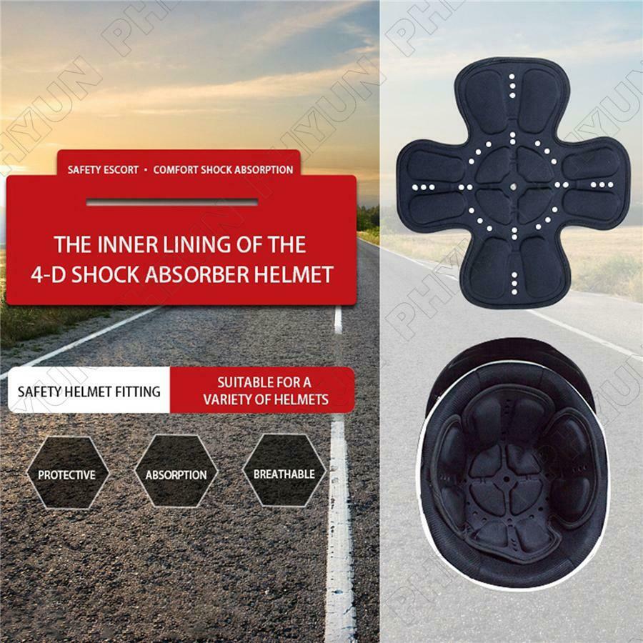 Black Helmet Inner Protection Pad 4-D Helmet Inner Shock Absorber Breathable 1x