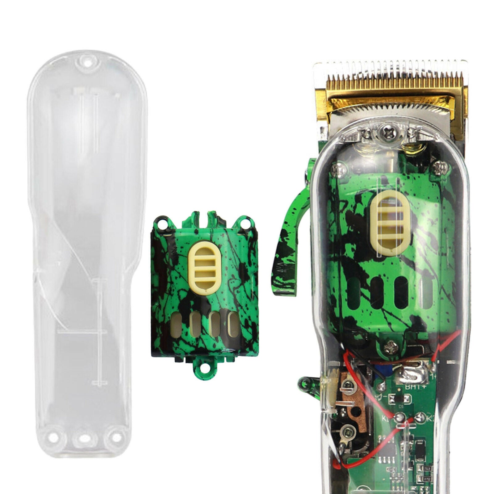 Cover Housing Case Kit for 8504 Cordless Hair Clippers Switch green clear