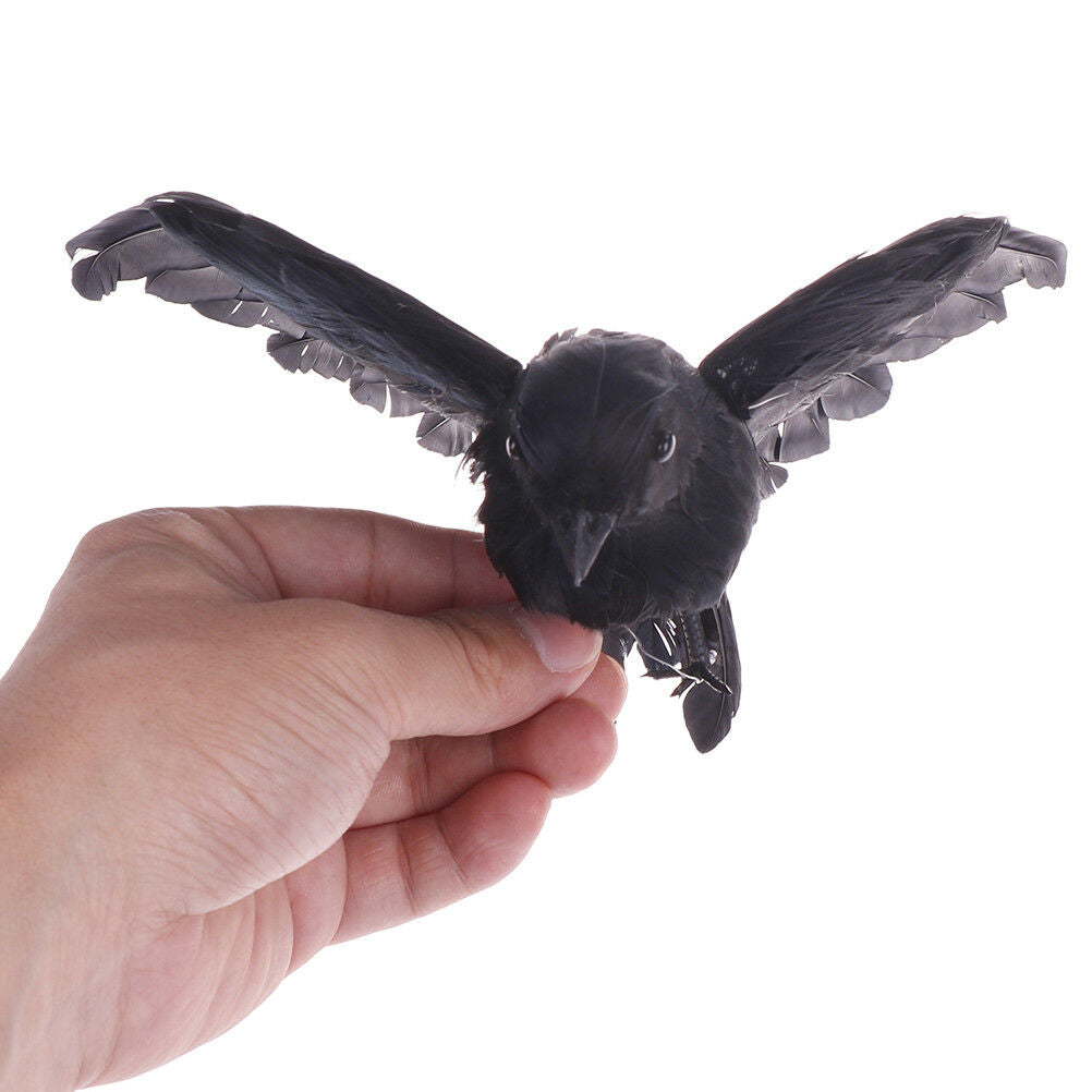 Artificial crow garden flocked halloween decoration birds crow decoy raven BDAU