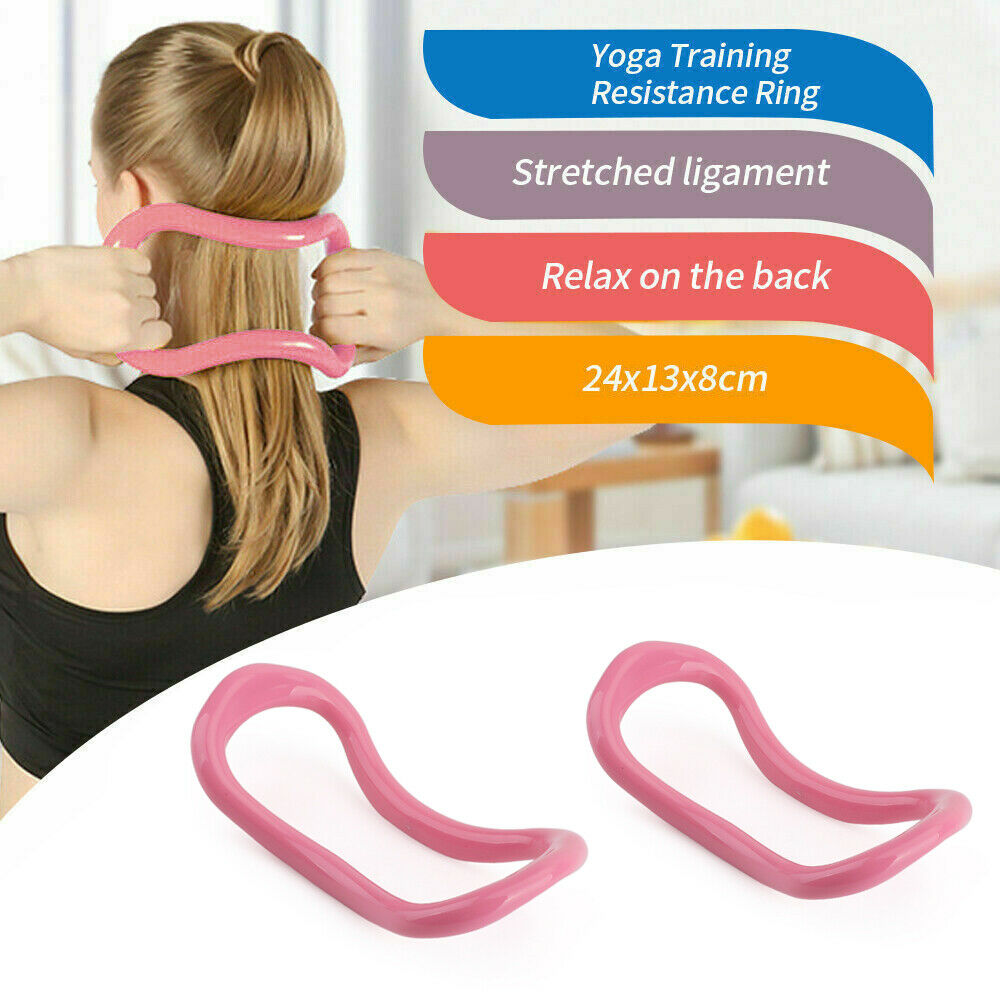 2x Yoga Circle Stretch Resistance Ring Pilates Bodybuilding Fitness Workout CA