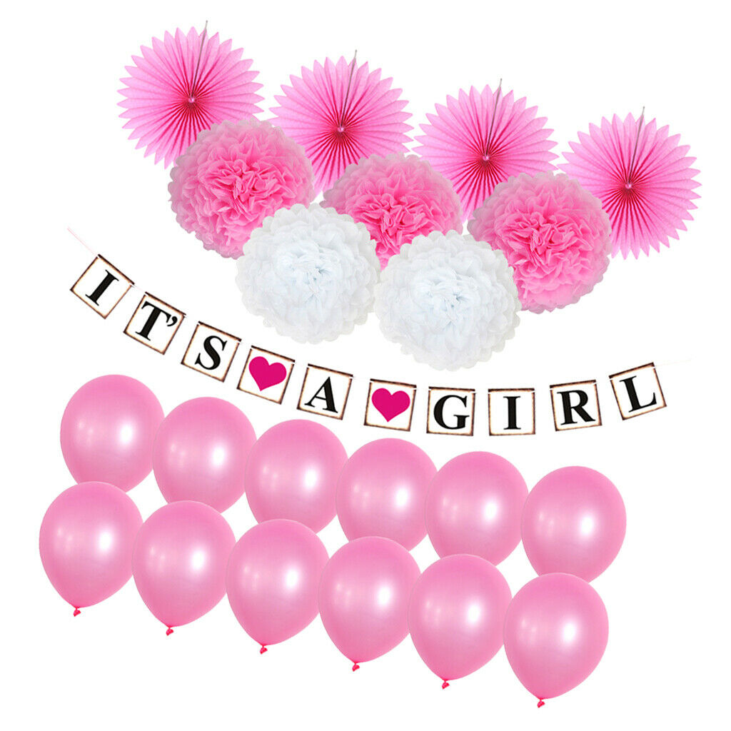 It's A Girl Gender Reveal Suit Baby Shower Birthday Party Backgroud Decor