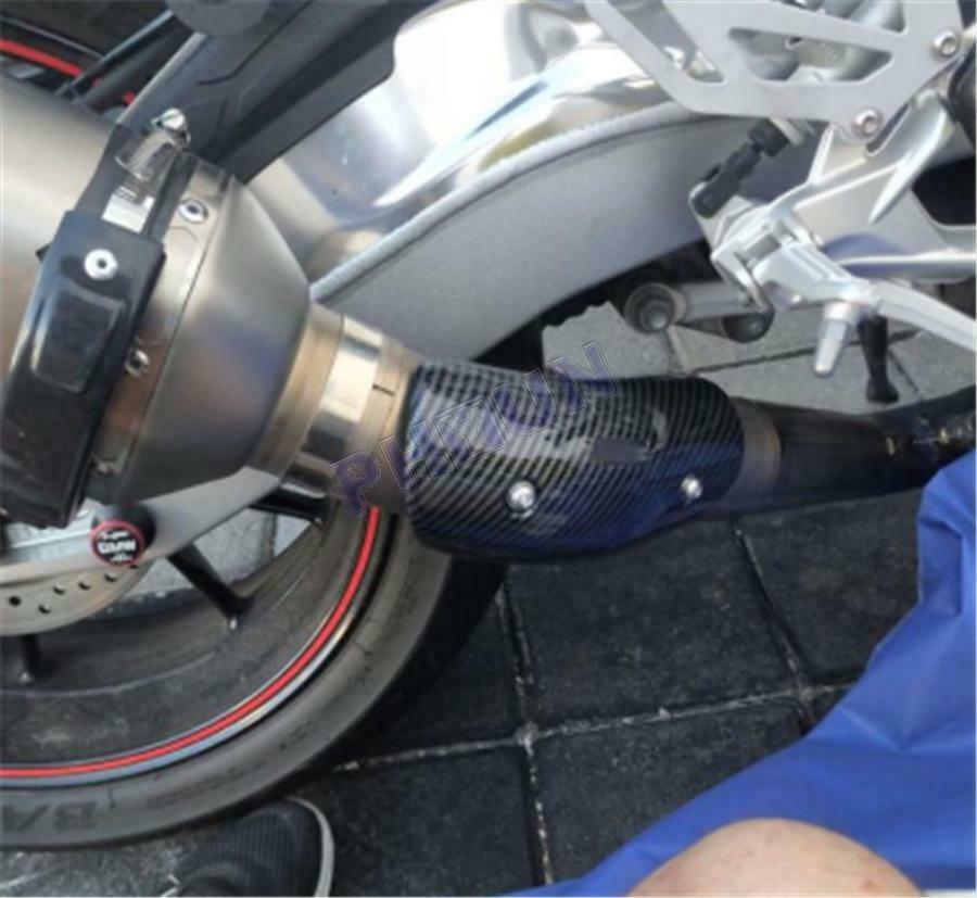Motorcycle Exhaust Muffler Heat Shield Cover Glossy Carbon Fiber Look Universal