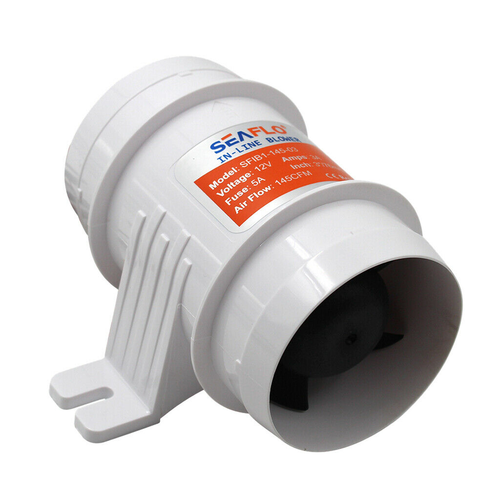 12V Electric In Line Bilge Air Blower 145 CFM 3" Marine Boat