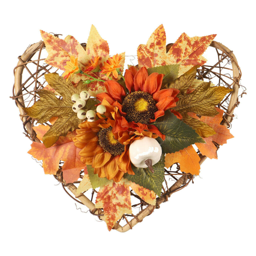 Halloween Outdoor Door Wreath Artificial Sunflower Fall Wreaths Garlands
