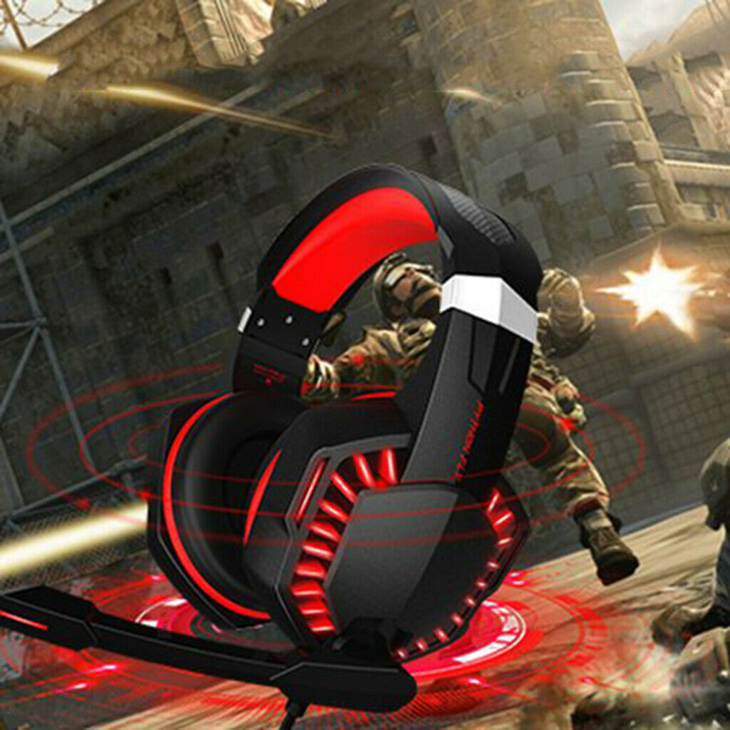 Stereo Surround Sound Gaming Headset Over Ear with Noise Isolation Mic Red