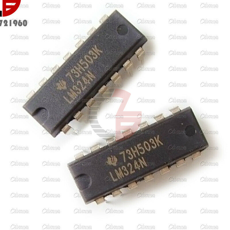 100x LM324N LM324 DIP-14 TI Low Power Quad Op-Amp IC 100PCS