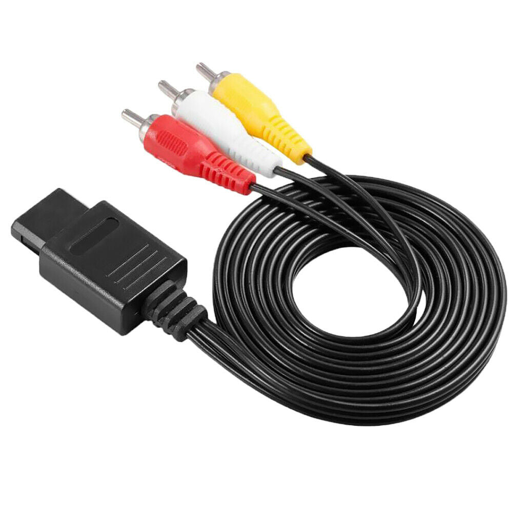 For   64 N64 RCA AV Composite Cable Adapter Audio Video