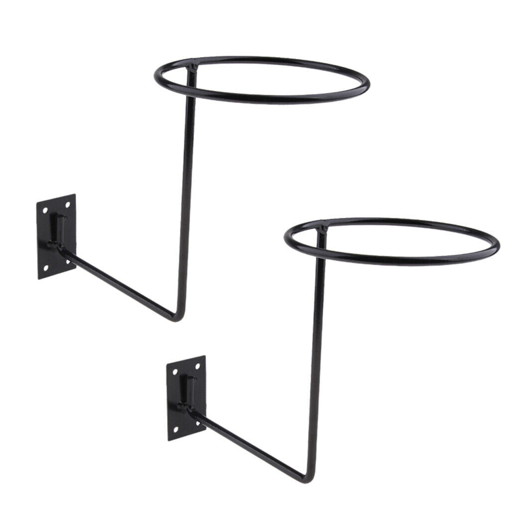 2x Black Steel Motorcycle Helmet Holder with Screw for Coats Hats Caps