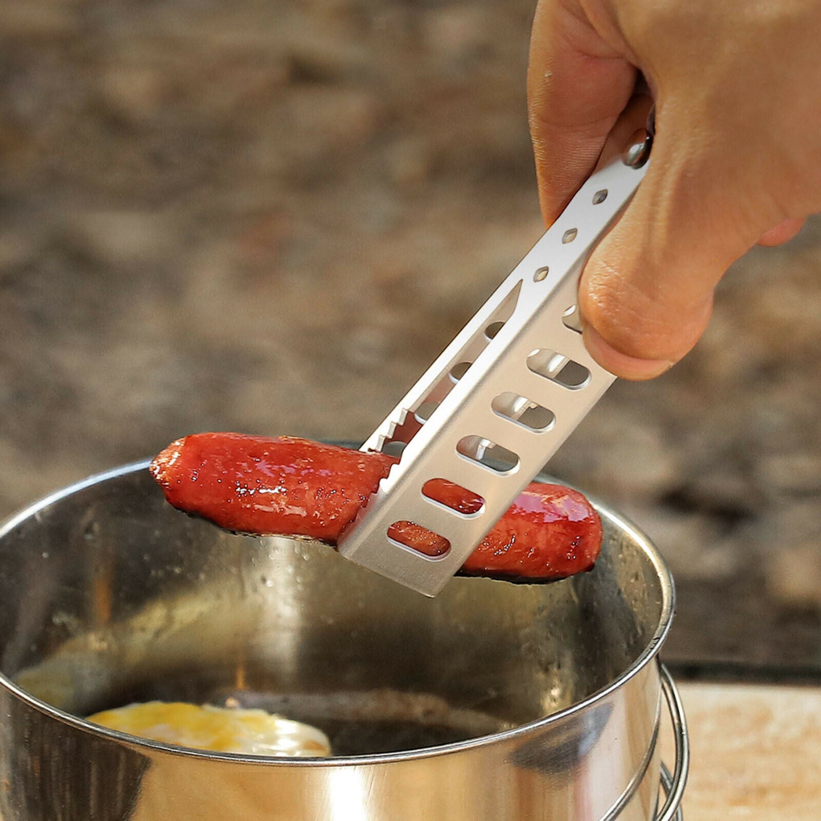 Camping Bowl Pot Clamp Pan Gripper Hand Anti-scald Clip for Kitchen