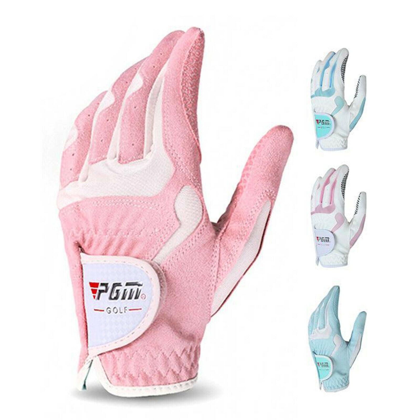 Women's Golf Glove Breathable Left Right Hand Golfer Gloves White Pink L