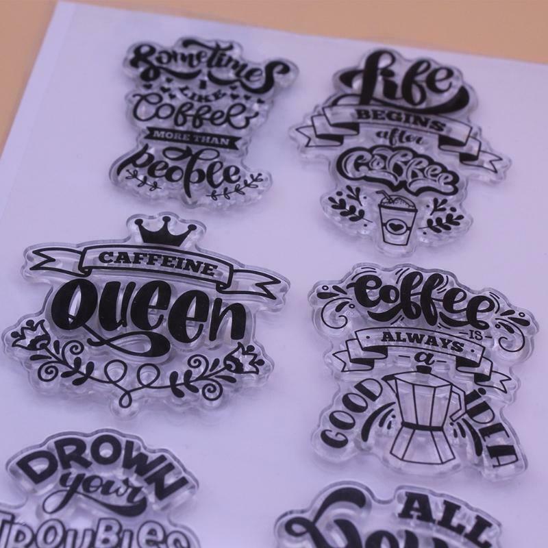 Coffee Silicone Clear Seal Stamp DIY Scrapbooking Embossing Photo Album Decor