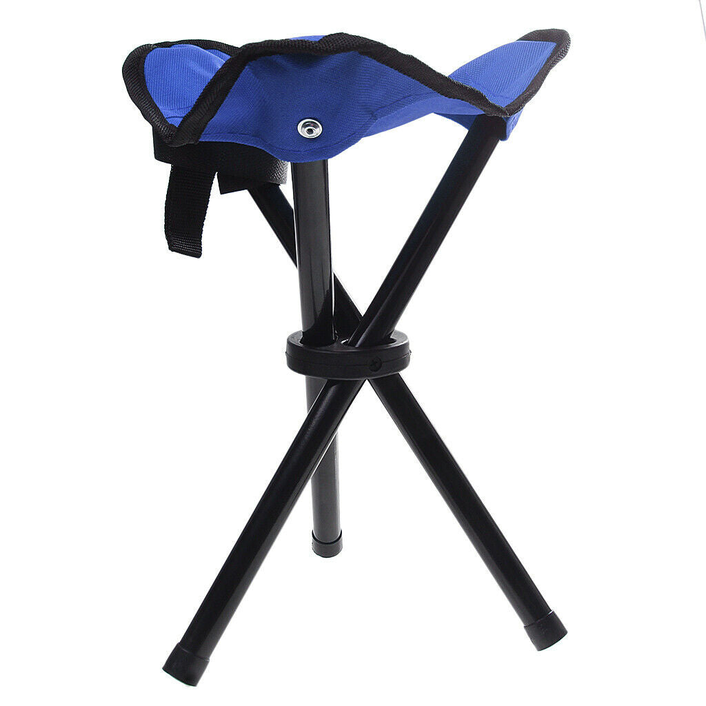 Portable Camping Fishing Travel Tripod Folding Stool Chair Blue