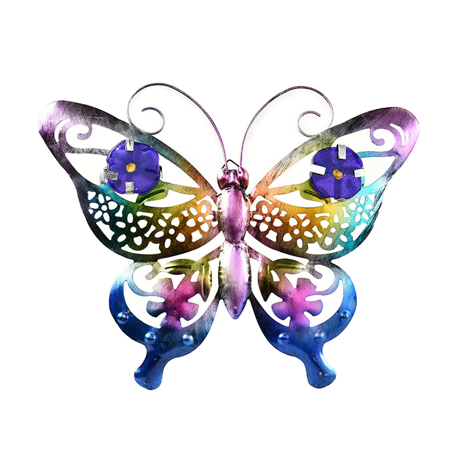 2pcs Metal Butterfly Wall Art Fence Sculpture Home Garden Hanging Decor