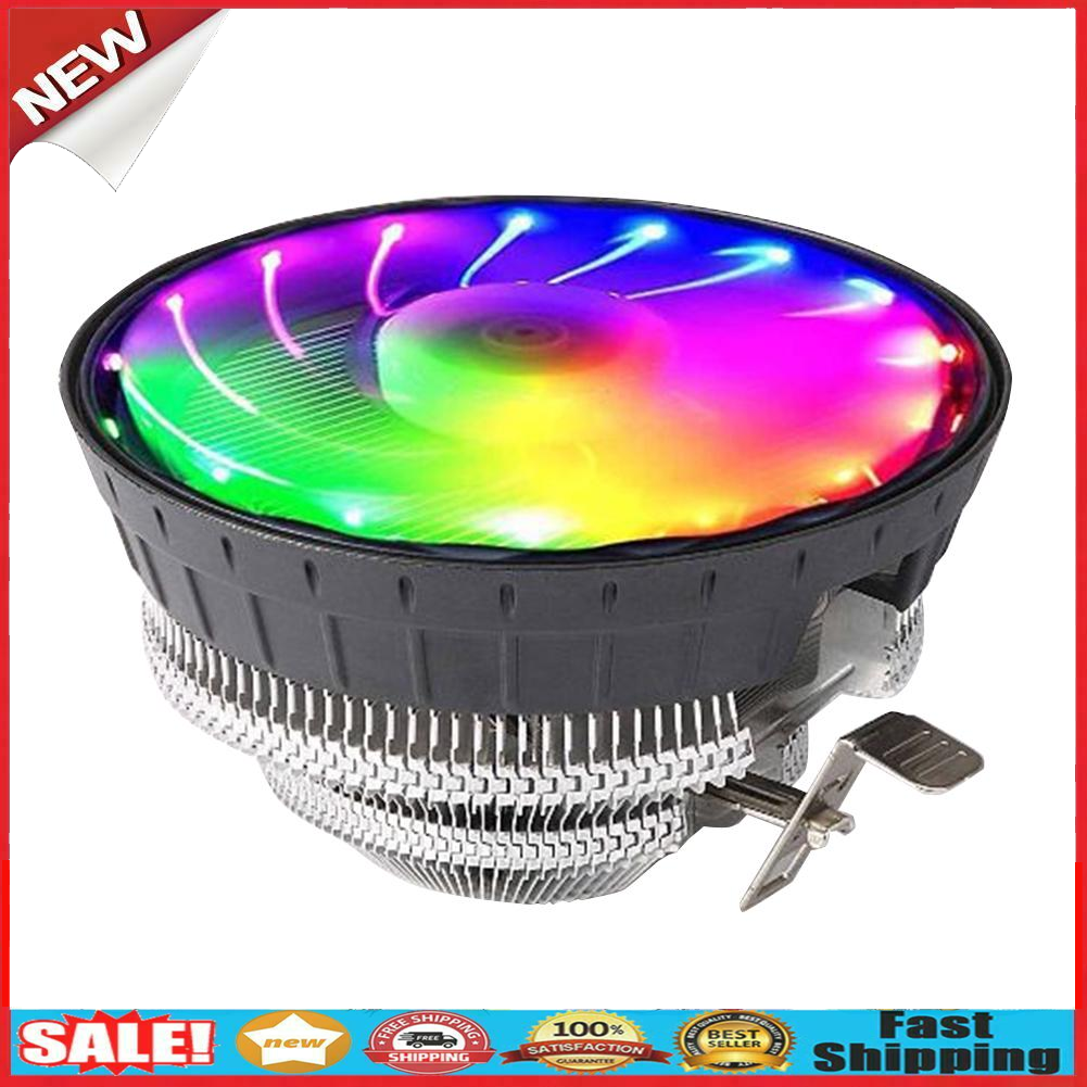Wanjiafeng CPU Cooling Fan RGB Lighting 3 Pin Desktop Air Cooler Radiator @