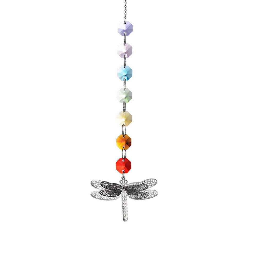 6PCS Crystal Sun Catcher Floral Pendant Prism Rainbow Maker Decor Window Hanging